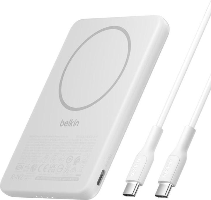 Actual product image Belkin BoostCharge Slim 5000mAh mag.Powerb. 7,5W weiss BPD010hqWH (5000 mAh, 15 W)
