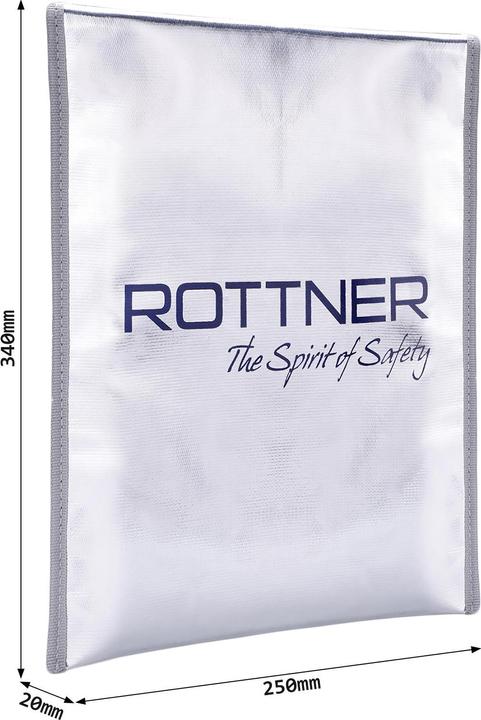 Actual product image Rottner Fireproof Document Wallet A4 Size Velcro (A4, 1 x)