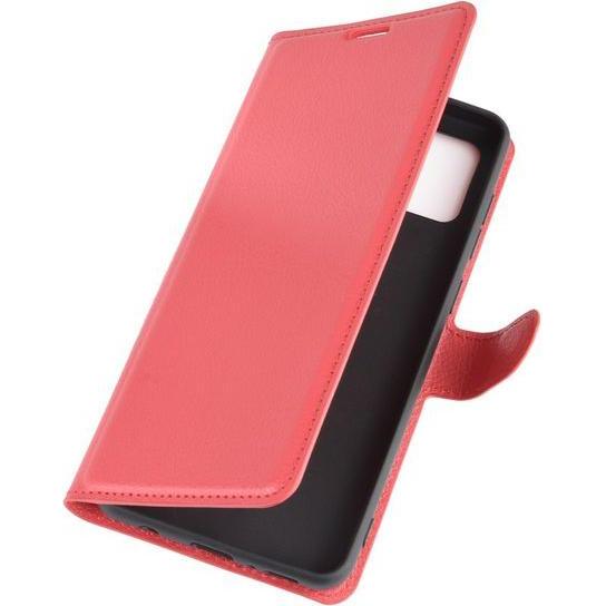 Thumbnail - MU Classic Litchi Leder Bookcover Series (Samsung Galaxy A21s), Smartphone Hülle, Rot