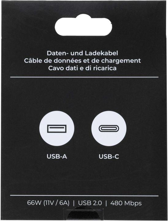 Image du produit Onit Câble USB 2.0 USB A - USB C 0,5 m, noir (0.50 m, USB 2.0, 66 W)