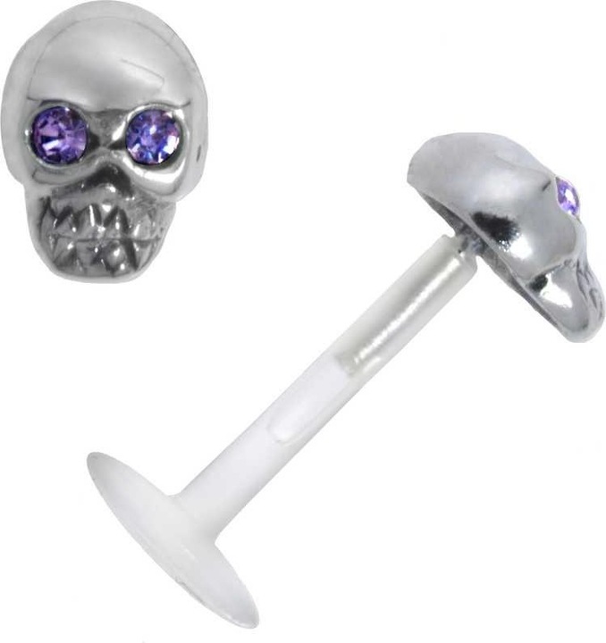 Produktbild Bijouteria Piercing für Lippe/Tragus (Silber 925, Bioplast, Kristall)