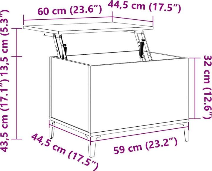 Image du produit vidaXL Couchtisch (60 x 44.50 x 45 cm)
