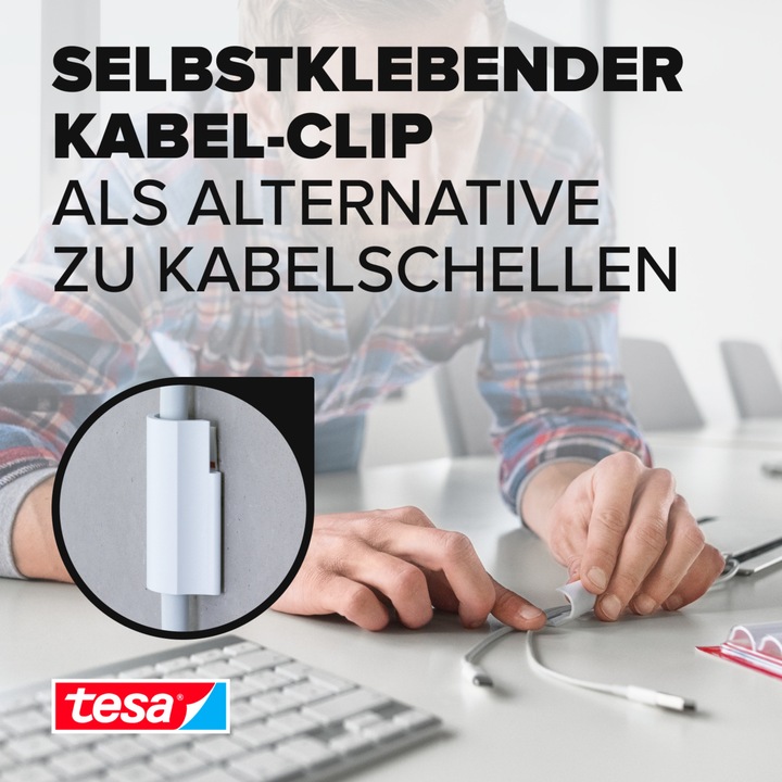 Actual product image tesa 3x Powerstrips cable clip