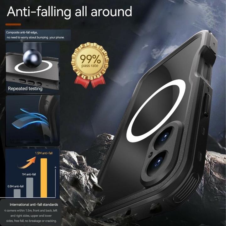 Actual product image Redpepper Apple iPhone 16 Plus - IP68 Dot Series Wasserdichtes Outdoor Case, schwarz (Apple iPhone 16 Plus)