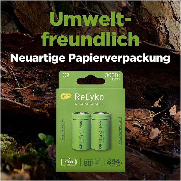 Produktbild GP Batteries ReCyko (2 Stk., C, 3000 mAh)