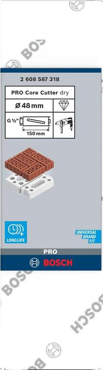 Image du produit Bosch Professional Zubehör PRO Core Cutter dry, 48 x 150 mm, G 1/2 pouce (48 mm)