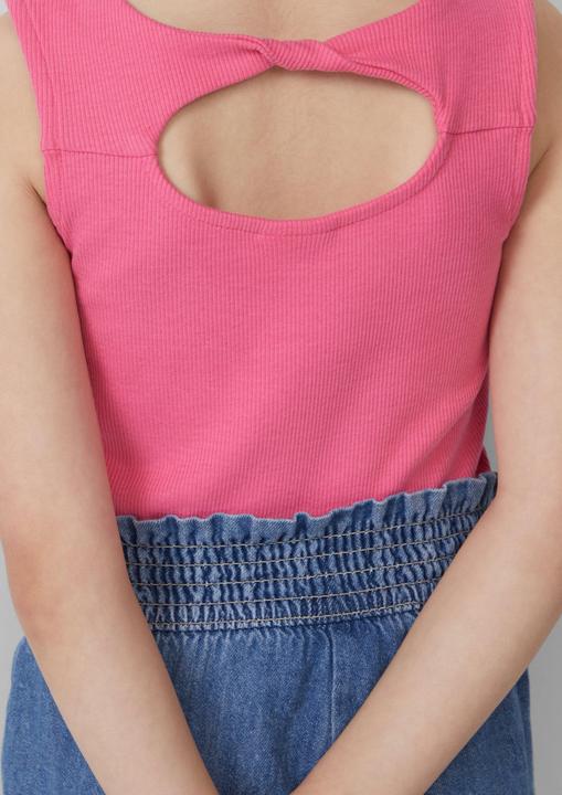 Produktbild S.Oliver T-Shirt Ripp-Top mit Cut-out am Rücken (140)