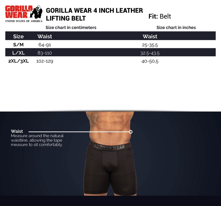 Immagine prodotto Gorilla Wear Cintura di sollevamento da 4 pollici in pelle marrone