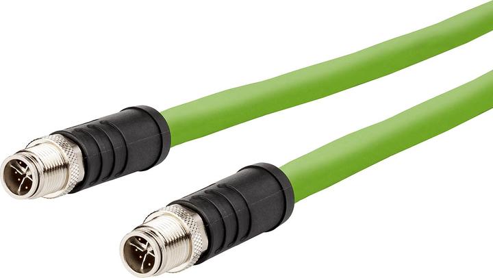 Produktbild Metz Connect 142M7X11010 M12 Netzwerkkabel, Patchkabel CAT 6a S/FTP 1m Grün PUR-Mantel, Säurebest (S/FTP, CAT6a, 1 m)