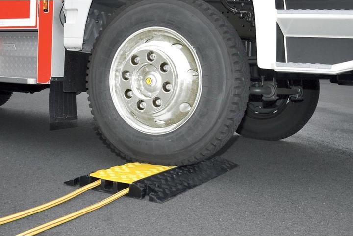 Actual product image Moravia Cable duct, large, crossing element, black / yellow. (Cable bridge, 59.70 cm)