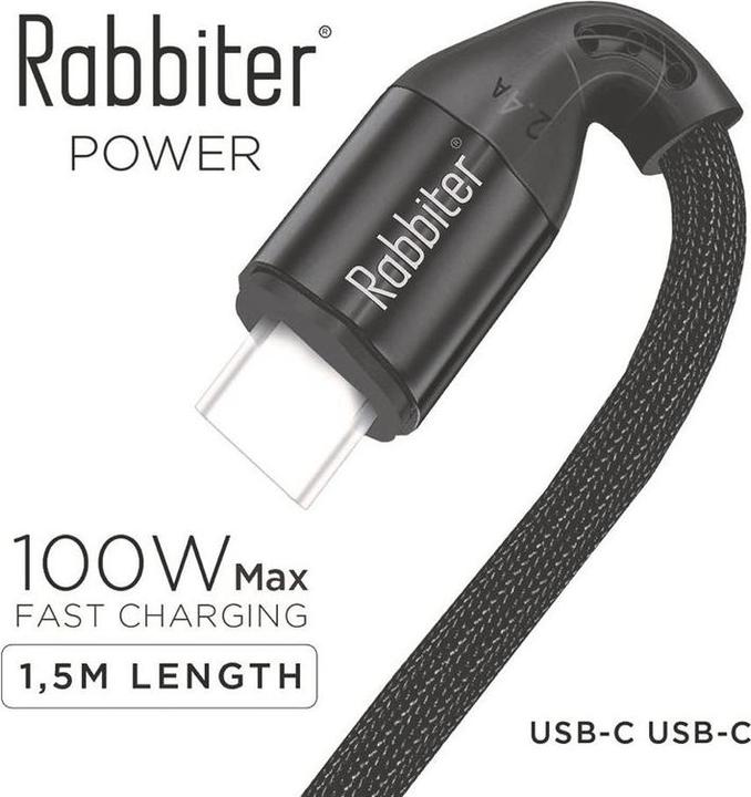 Produktbild Rabbiter Power USB-C Kabel (1.50 m, USB 3.2 Gen 1, 100 W)