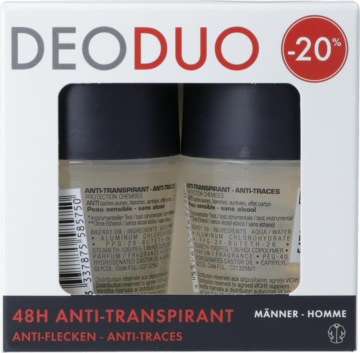 Produktbild Vichy Homme Deo Anti-Flecken 48h Duo -20% Roll on (Roll-on, 50 ml)