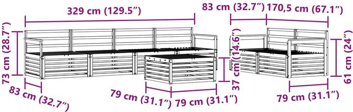Produktbild vidaXL Outdoor-Sofa