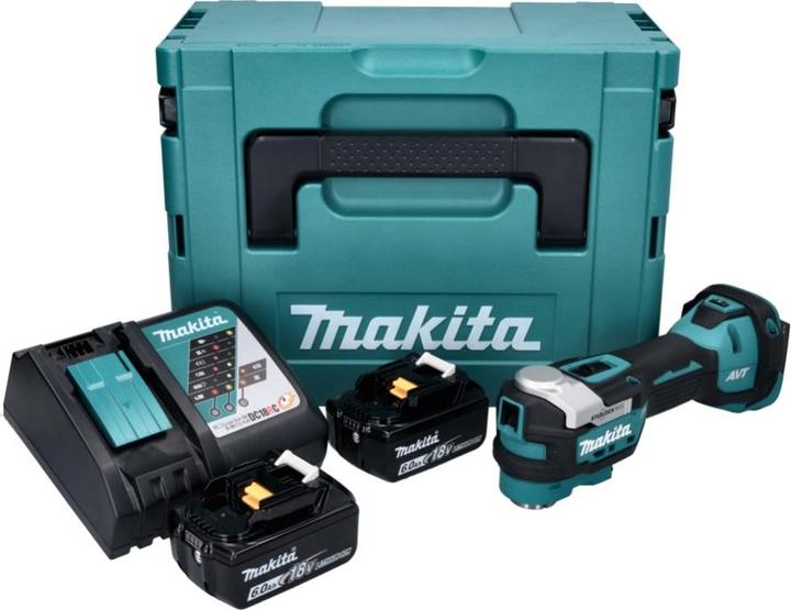 Actual product image Makita DTM 52 RGJ Battery Multifunction Tool 18 V Starlock Max Brushless + 2x Battery 6.0 Ah + Charger