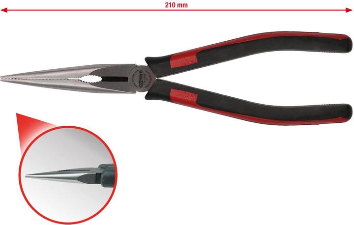 Actual product image KS Tools SlimPOWER Flat Round Nose Pliers (210 mm)