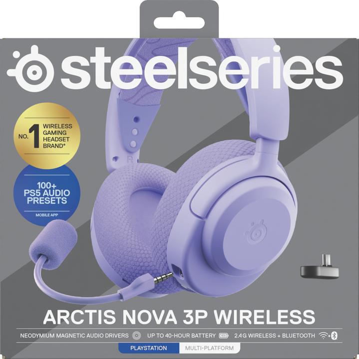 Actual product image SteelSeries Arctis Nova 3PW Lavender (Wireless)