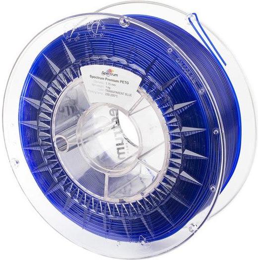 Spectrum Filament / PETG / TRANSPARENT BLUE / 1,75 mm / 1 kg (PETG, 1.75 mm, 1000 g, Blau), 3D Filament, Blau