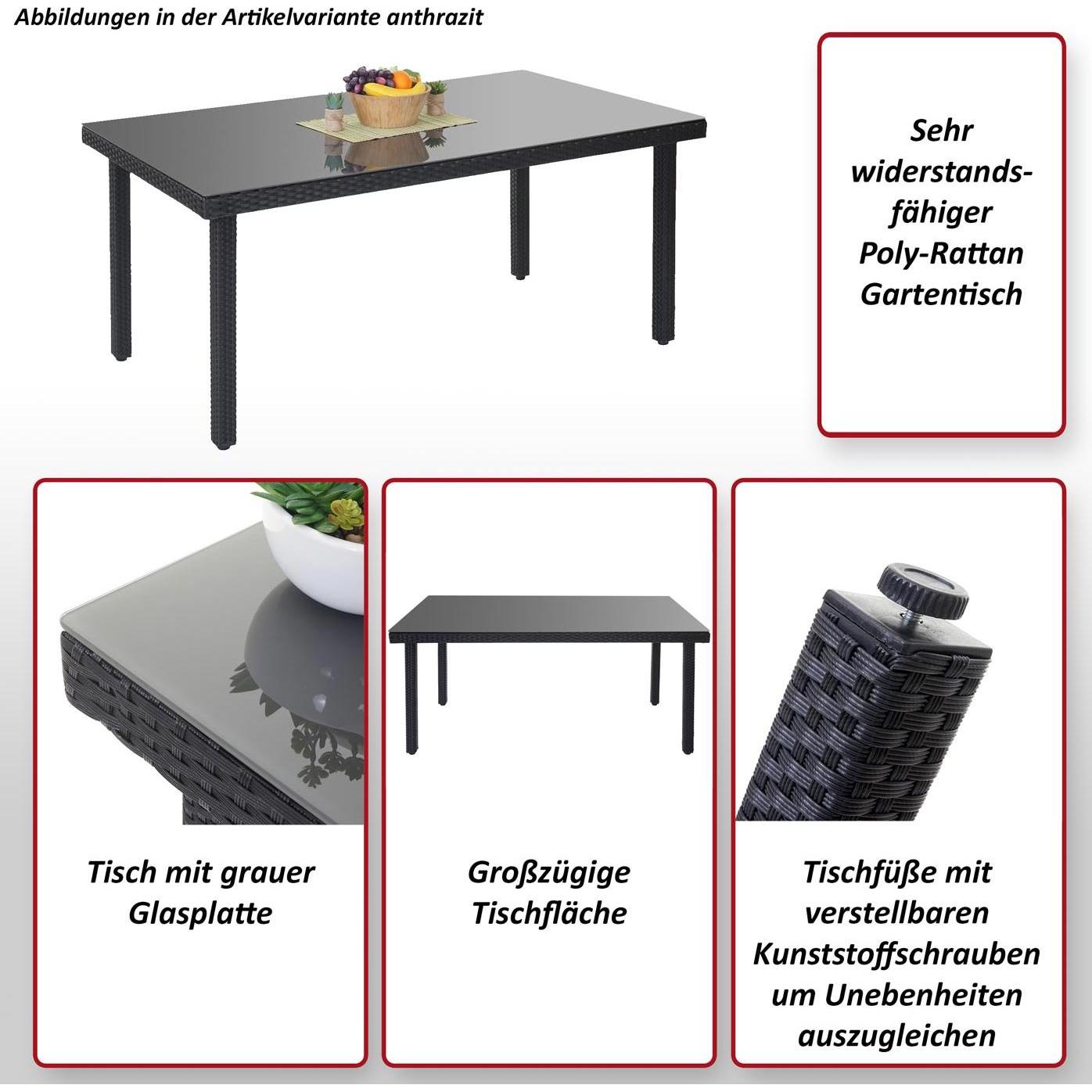 Thumbnail - MCW, Gartentisch + Balkontisch, Chieti (160 cm)