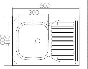 Actual product image Asil Krom Stainless Steel Sink As30+ Syphon (Fitted sink, 80 cm, 60 cm)