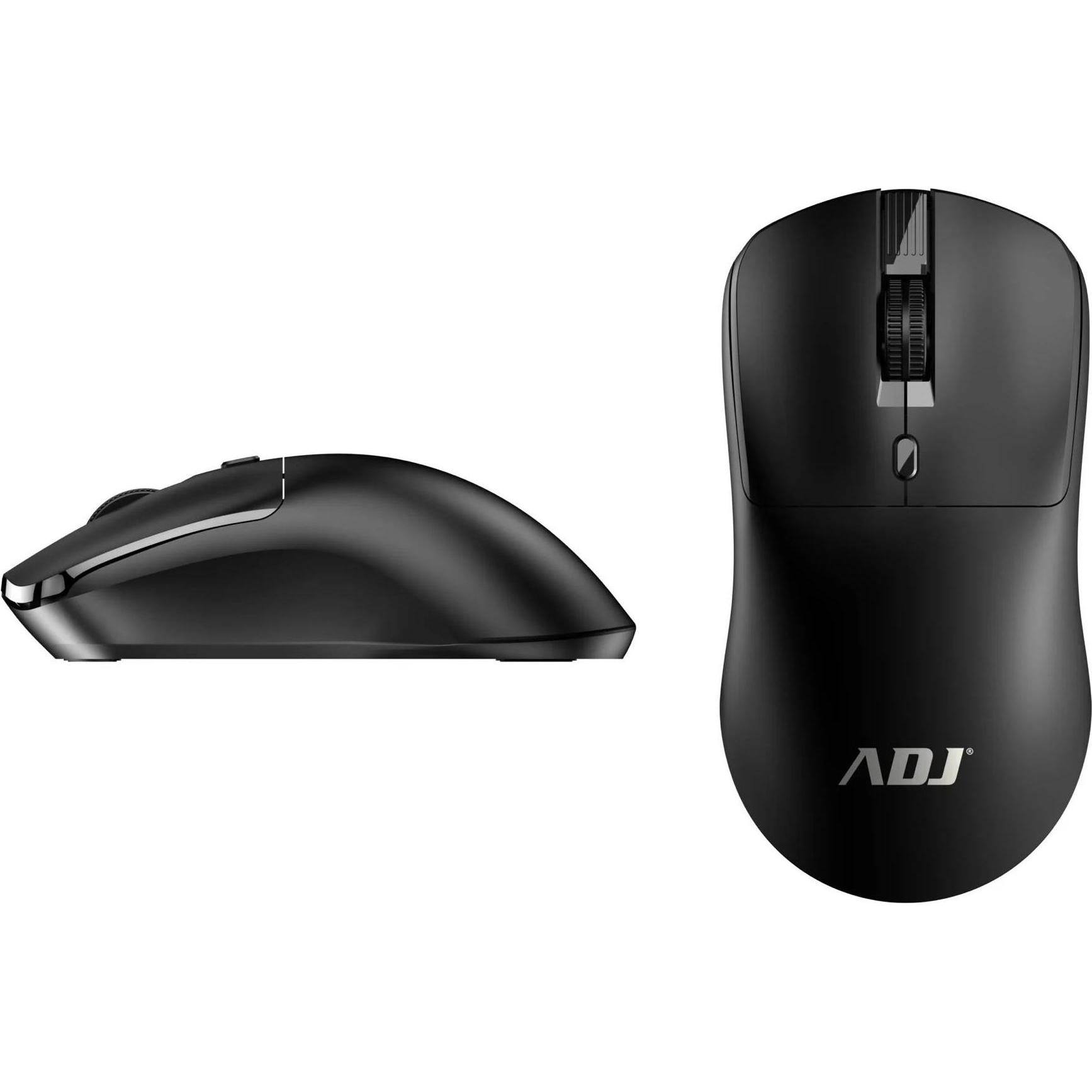 ADJ Mouse Wirless Ricaricabile Type C 1600 Dpi 3 Tasti Plug&Play Bk, Mouse, Nero