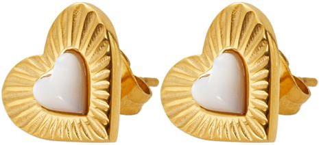 Image du produit Luz de Luna Jewelry Herz Ohrstecker Corazón del Sol (Acier inoxydable, Plaqué or)