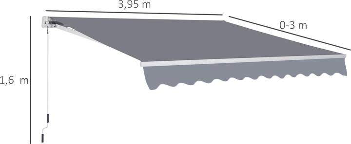 Actual product image Swisshandel24 Awning Aluminium awning Articulated arm awning Awning 4m Sun protection balcony Grey (4 m)
