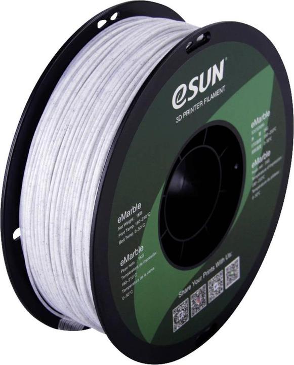 eSUN eMarble Filament PLA Compound 1.75 mm 1 kg Marbre (PLA, 1.75 mm, 1000 g, Blanc)