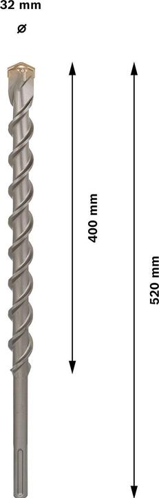 Image du produit Bosch Professional Zubehör Foret PRO SDS max-9 Natural Stone, 32 x 400 x 520 mm (32 mm)