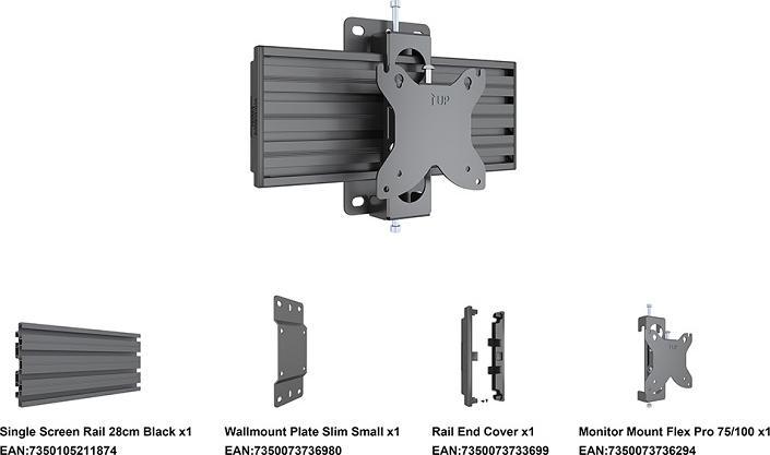 Image du produit Multibrackets Support mural fixe, 17"-42", VESA 75x75-100x100 (Mur, 30 kg, 17" - 42")