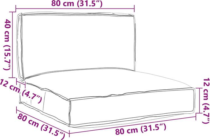 Image du produit vidaXL Pallet-Kissen (120 x 80 x 12 cm)