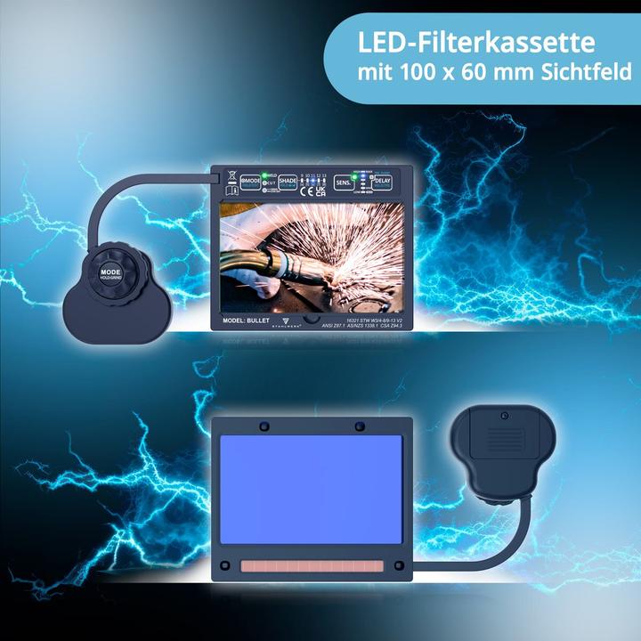 Immagine prodotto Stahlwerk Casco per saldatura BULLET 3 in 1 automatico per saldatura scudo per saldatura