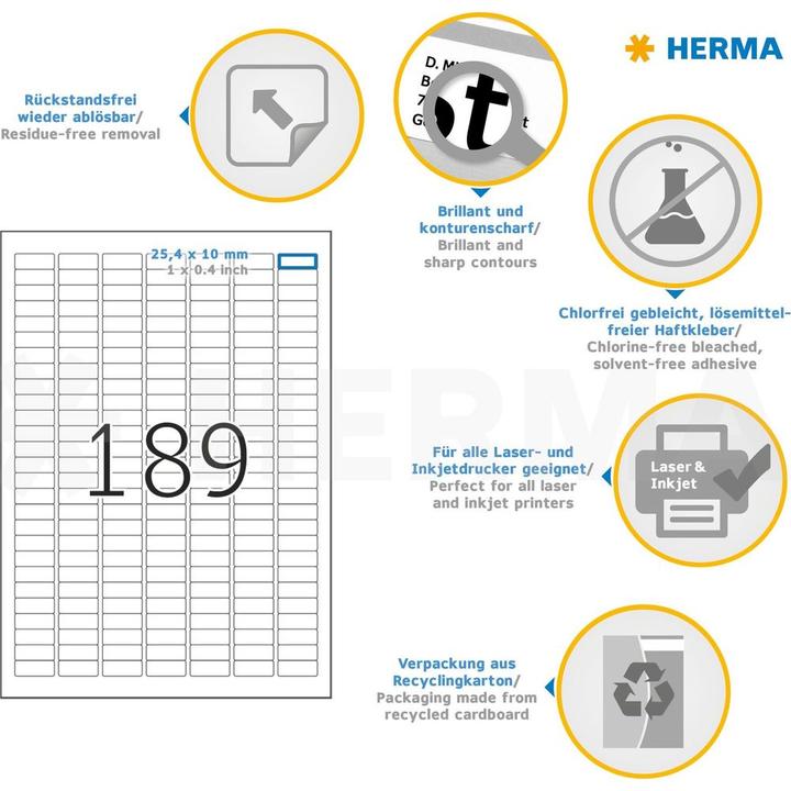 Produktbild HERMA Ablösbare Etiketten A4