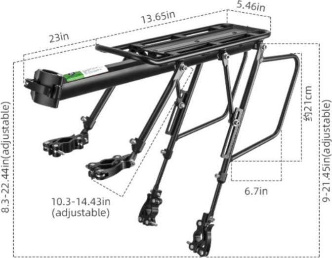 Actual product image Rockbros 33210004001 bicycle rack with shelf - black