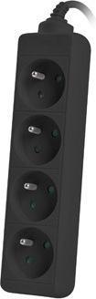 Image du produit Lanberg PS0-04E-0100-IEC-BK Câble d'extension 4 sorties AC Indoor (4x, PECO 7/5, 1 m)