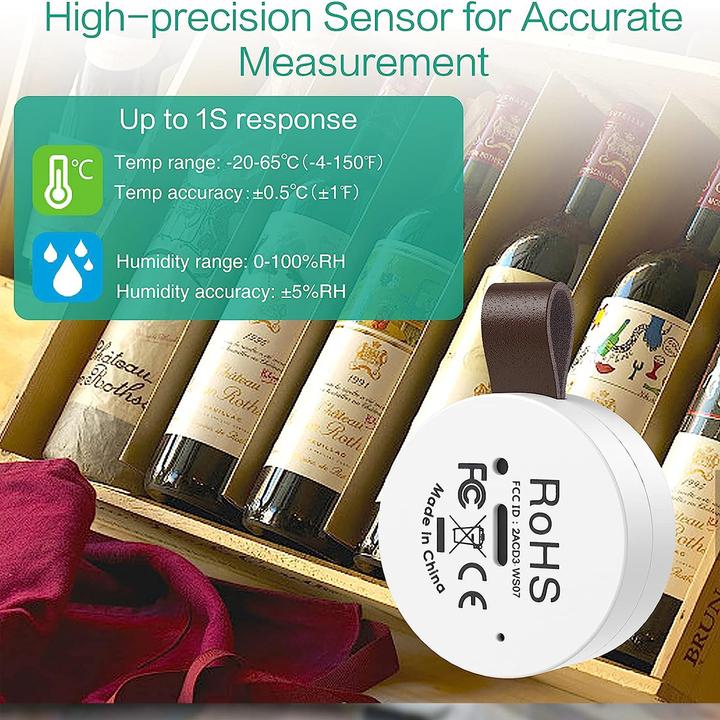 Actual product image Oria Wireless Thermometer Hygrometer Mini Wireless Humidity Temperature Sensor