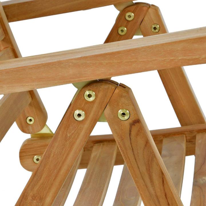 Produktbild VCM Hochlehner Klappstuhl Gartenstuhl verstellbar Teakholz behandelt
