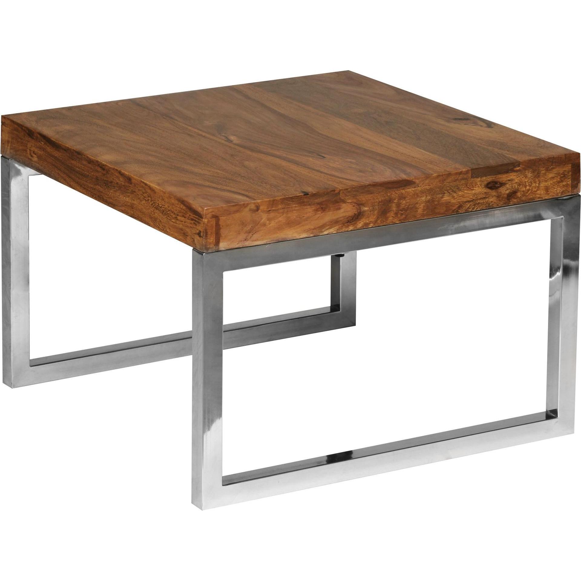 FineBuy, Couchtisch + Beistelltisch, Beistelltisch Braun (60 x 60 x 40 cm)