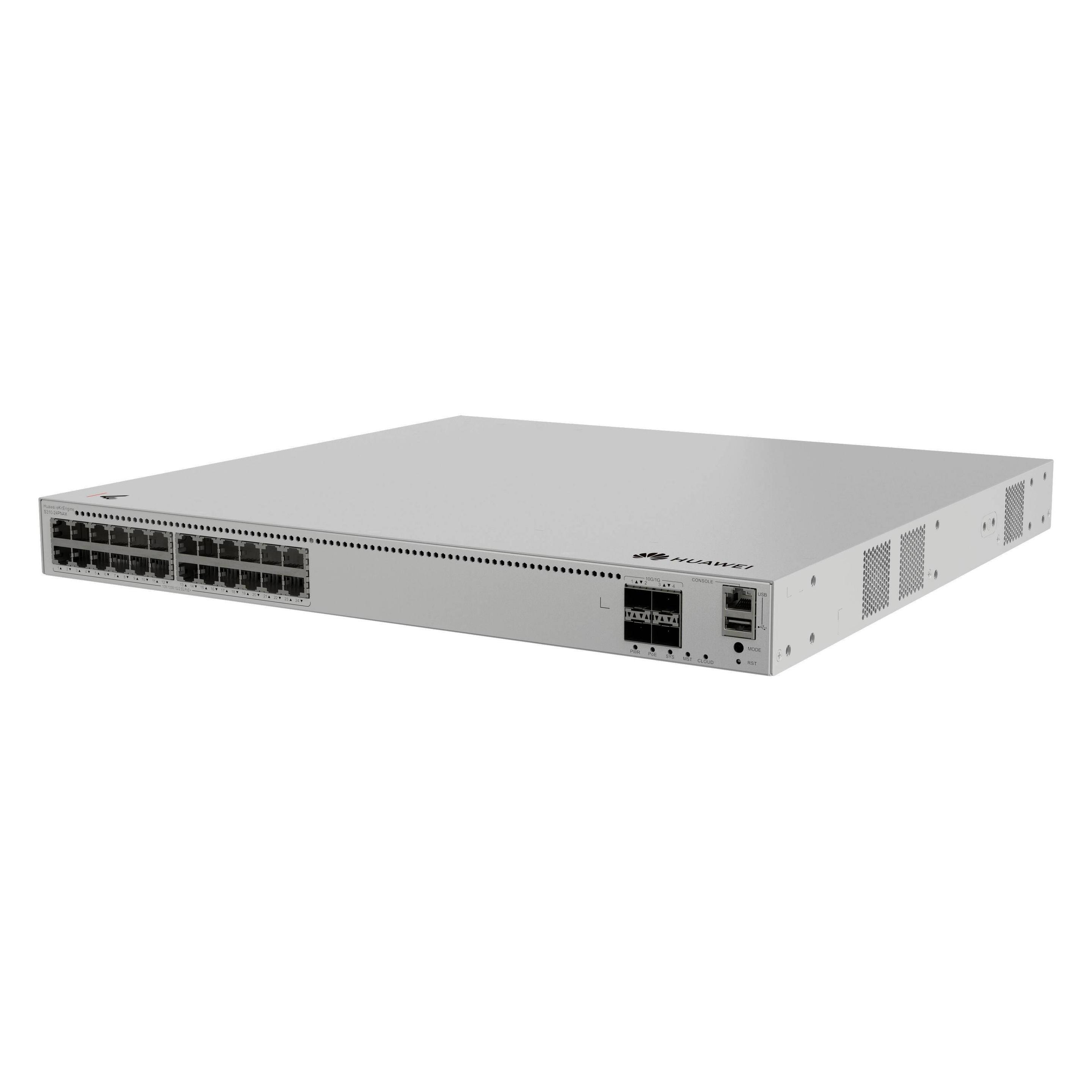 Huawei S310-24PN4X 24x10/100/1000/2.5GBASE-T ports 400W PoE+ 4x10GE SFP+ ports built-in AC power eKi