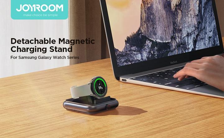 Actual product image Joyroom JR-WQW02 wireless charger for Samsung Galaxy Watch smartwatches - black