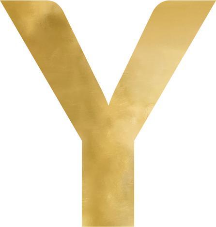 Actual product image Partydeco Mirror letter "Y", gold, 58x60 cm (1 pkt / 1 pc.) (1 Piece)