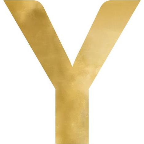 Partydeco Lettera a specchio "Y", oro, 58x60 cm (1 pz.) (1 pz.)