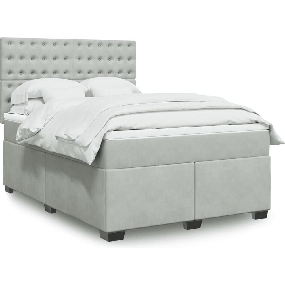 VidaXL, Bett, Bo x springbett mit Matratze 140 x 200 cm Samt (140 x 200 cm)
