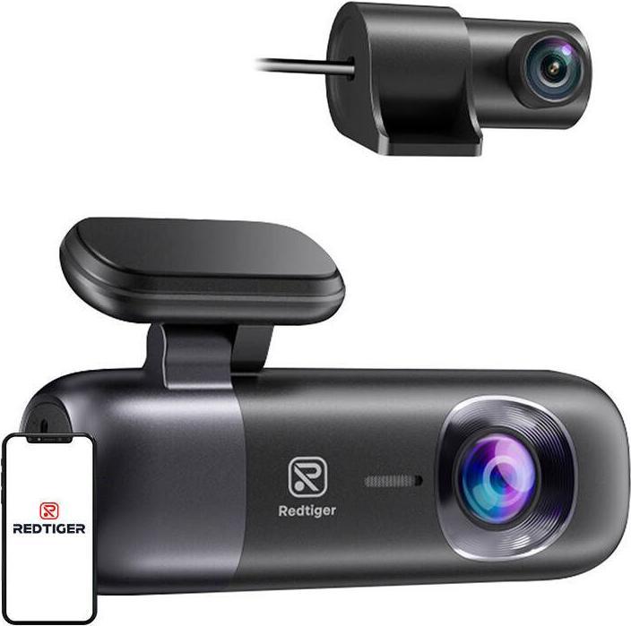 Actual product image Redtiger F9(32G) 4K front and rear car camera (Built-in display, Wi-Fi, Night vision, GPS receiver, Accelerometer, Built-in microphone, 4K)