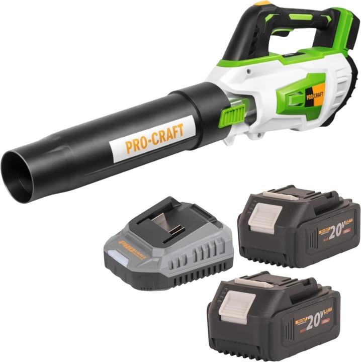 Produktbild Procraft PB20 Akku Laubbläser 20 V TURBO + 2x Akku 4,0 Ah + Ladegerät (Akkubetrieb, Laubbläser)