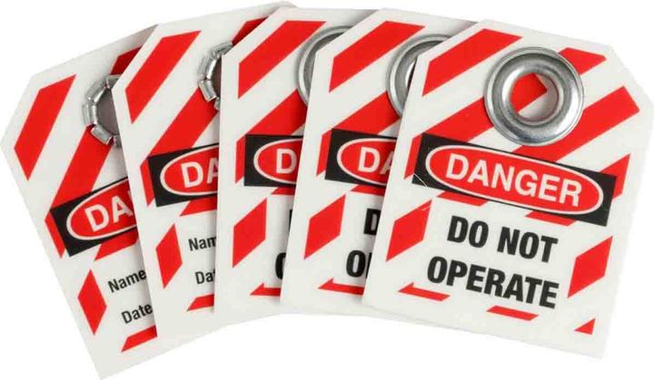 Brady Étiquette de sécurité Mini-Lockout, plastique, noir & rouge sur blanc, 50.8 x 63.5 mm, inscription