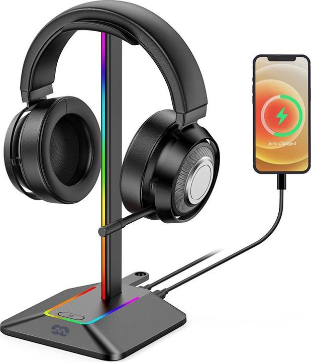 Image du produit Mozo Mozos MOZOS D12 stojak na słuchawki RGB LED hub USB