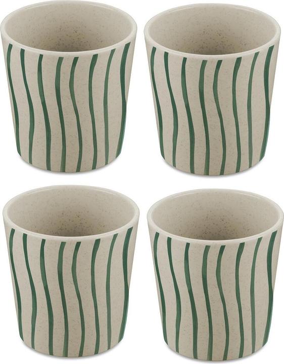Koziol Trinkbecher Connect S Monstera 190 ml, 4 Stück, Beige/Grün (0.19 l, 4 x)