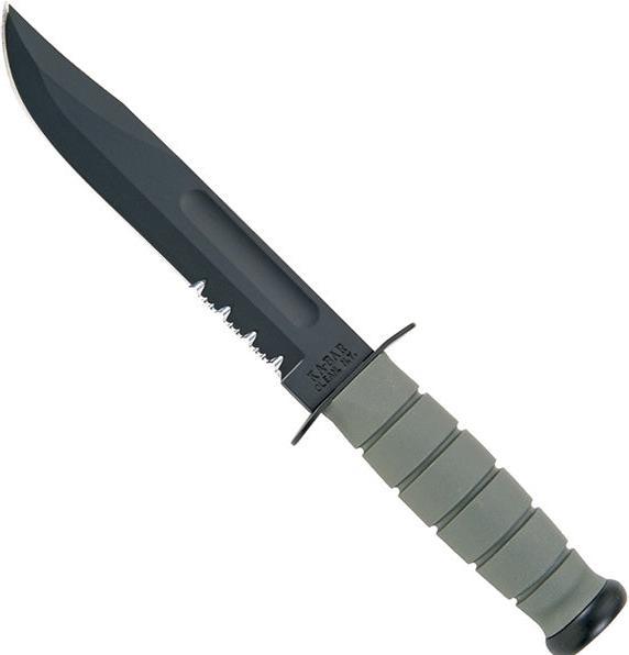 Ka-bar 5012 Foliage Green Utility Knife, Serrated GFN Sheath (17.80 cm)