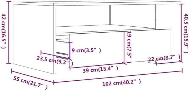 Image du produit vidaXL Couchtisch (102 x 55 x 42 cm)
