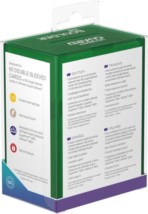 Actual product image Ultimate Guard Card Box Boulder Deck Case Standard Size 60+ Emerald